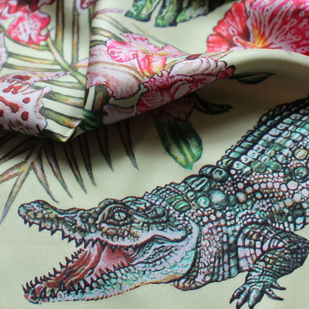 スカーフ ラリック ジニー・リッチャー デザイン ジャングル ライトグリーン