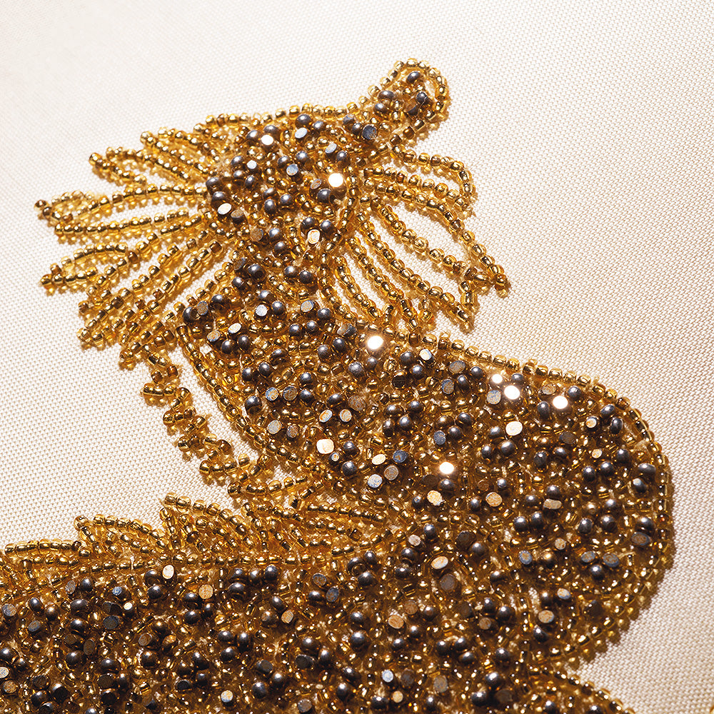 クッション ビーズ装飾 ドラゴン