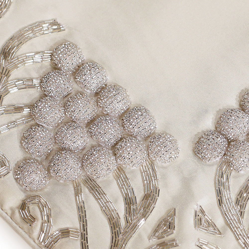 ベッドカバー ビーズ装飾 レザン