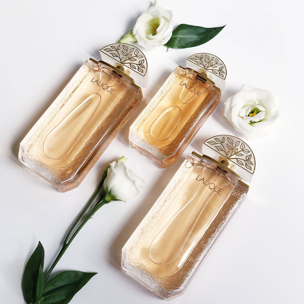 美品 LALIQUE  ラリック  ドゥ フルール  香水瓶 飾り棚の未使用品 ヴィンテージ・未使用箱付き】LALIQUE ラリック 香水瓶 ドゥ