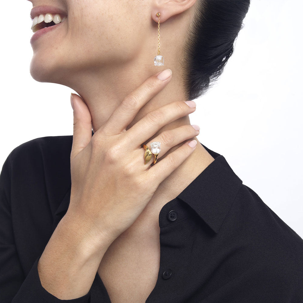 LALIQUE ミュゲピアス ミュゲ チェーンピアス ゴールド｜ラリック公式オンラインショップ