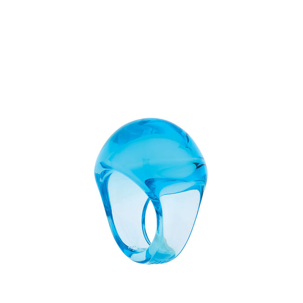 LALIQUE　ラリック　カボションリング　11号　箱付き　ライトブルー 6490200-gourmande-