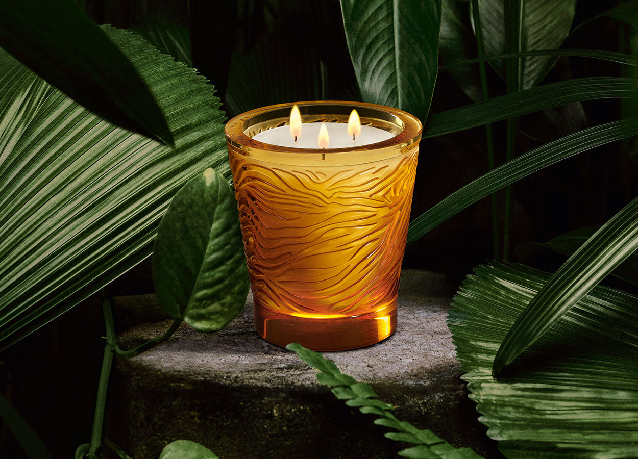 LALIQUE - ラリックLaliqueクリスタルガラスろうそく立てキャンドルホルダー フイユ キャンドルホルダー | LALIQUE/ラリック | 三越伊勢丹
