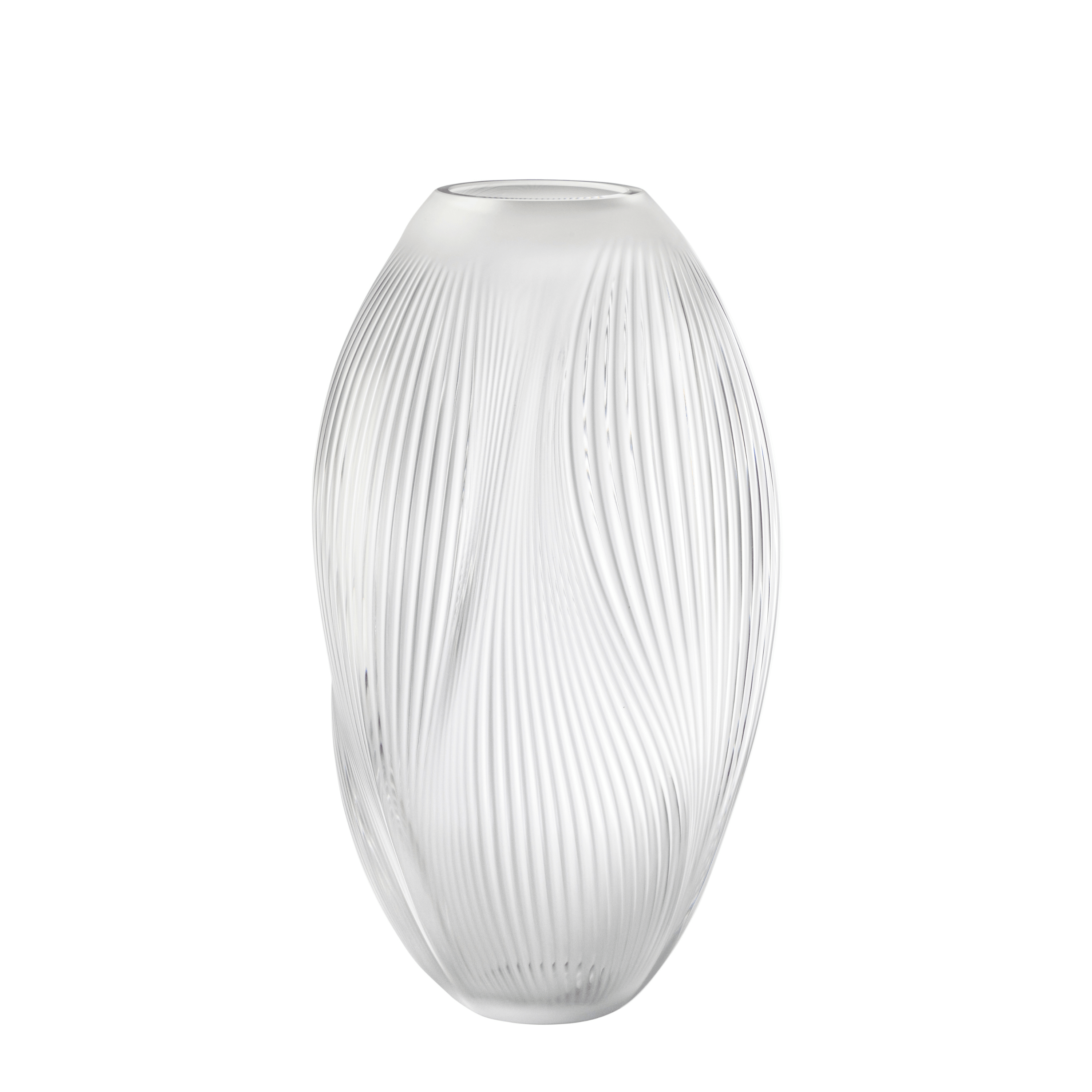 S-856 ラリック（LALIQUE） クリスタル花器 1点 箱付 LALIQUE Crystal 