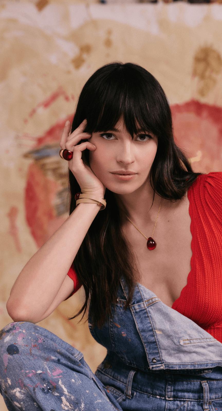 HM　イヤリング　シルバー　クリアレッドカボション カボション コレクション – Lalique Japan