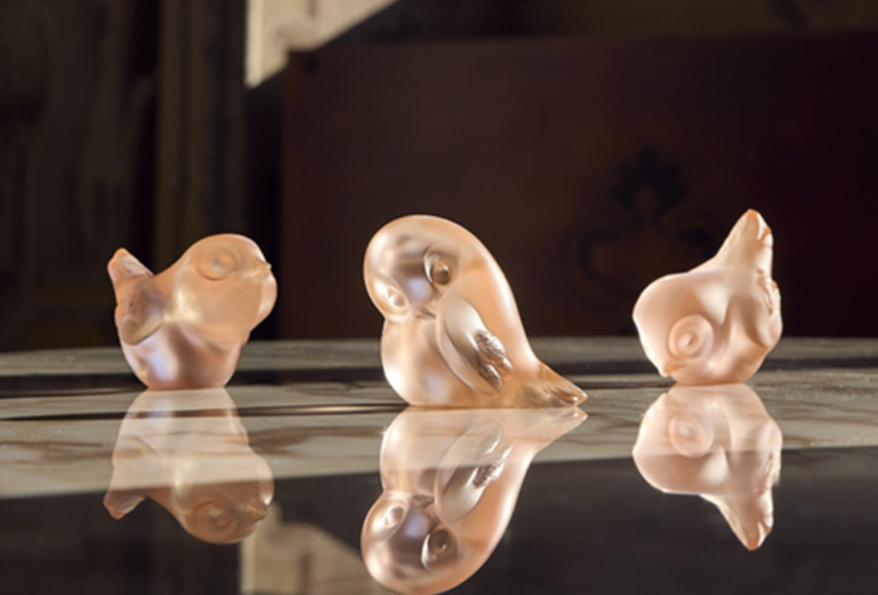 ラリック フロステッド クリスタル LALIQUE ダンピエール 小鳥